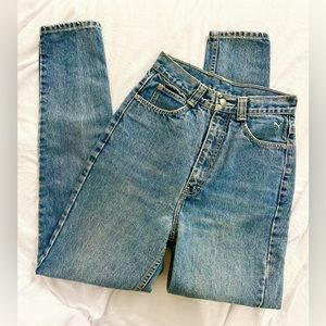 Vintage Puma Medium Blue High Waist Slim Skinny Jeans